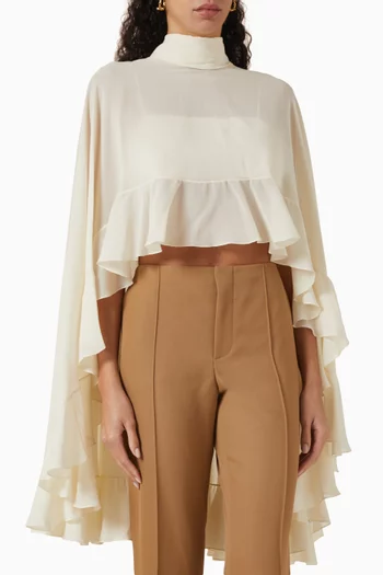 Ruffled Crop Top in Silk