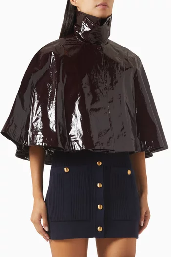 Short Cape in Lacquered Cotton