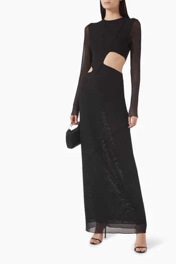 Salli Cut-out Maxi Dress in Mesh