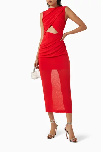 Isabella Midi Dress in Mesh