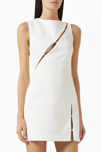 فستان جوسي قصير بفتحات جيرسيه