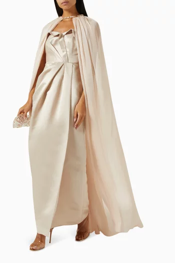 Bonnie Cape & Dress Set in Chiffon & Taffeta