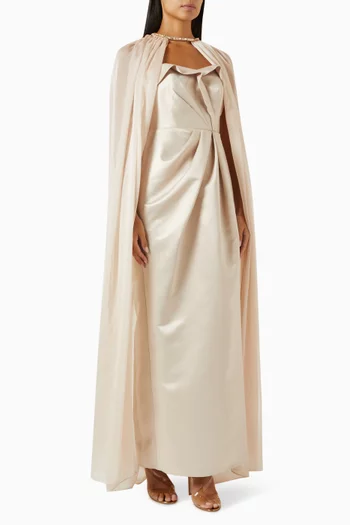 Bonnie Cape & Dress Set in Chiffon & Taffeta