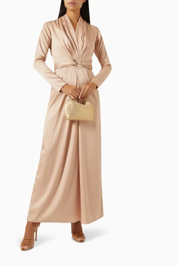 Louise Draped Maxi Dress in Crepe