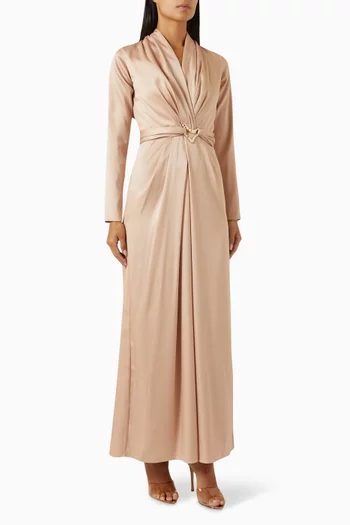 Louise Draped Maxi Dress in Crepe