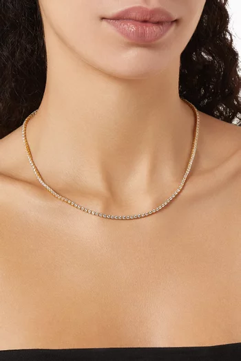 Classic Tennis Necklace in 18kt Recycled Gold-plated Vermeil