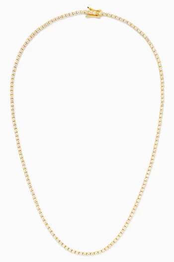 Classic Tennis Necklace in 18kt Recycled Gold-plated Vermeil
