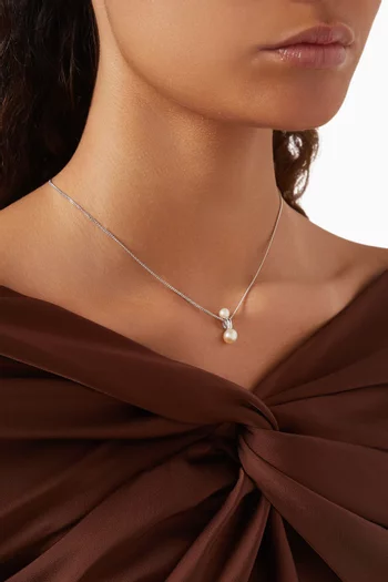 Pearl Ridge Pendant Necklace in Rhodium Plated on Sterling Silver
