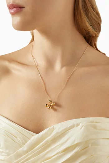 Large Atom Pendant Necklace in 18kt Recycled Gold-plated Brass