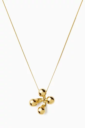Large Atom Pendant Necklace in 18kt Recycled Gold-plated Brass