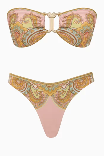 Maxine Knot Trim Bikini Set in Stretch Nylon