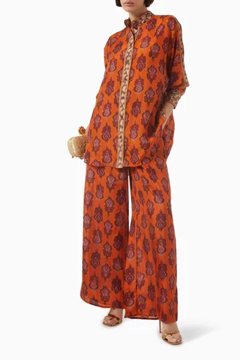 Wylie Wide-leg Pants in Silk