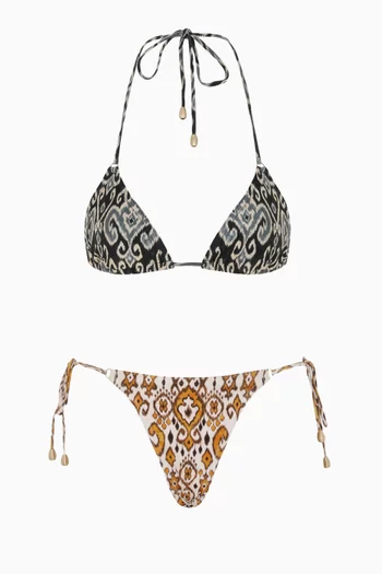 Wylie Tie-up Bikini Set in Stretch Nylon