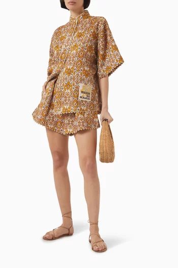Wylie Printed Shirt in Linen