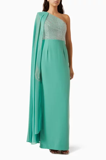 One-shoulder Embellished Gown