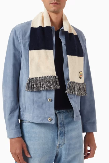 Logo Patch Scarf in Merino Wool