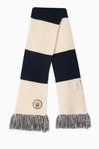 Logo Patch Scarf in Merino Wool