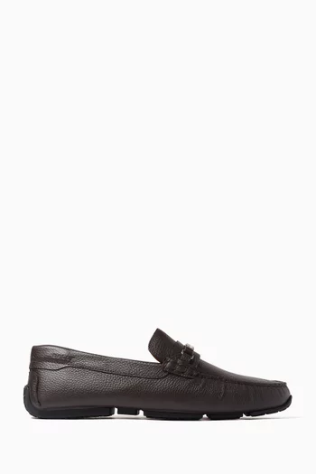 Pilot Driver Loafers in Grained Leather