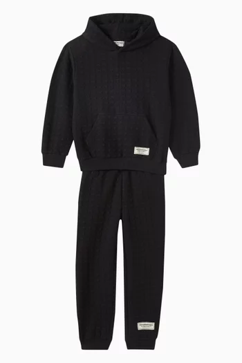 Relaxed Sweatpants in Jacquard Organic Cotton-blend