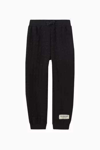 Relaxed Sweatpants in Jacquard Organic Cotton-blend