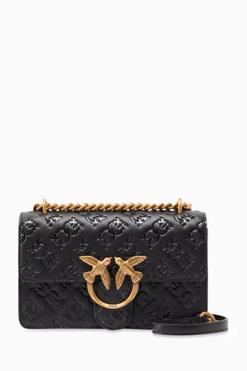 Mini Love One Crossbody Bag in Logo-embossed Leather