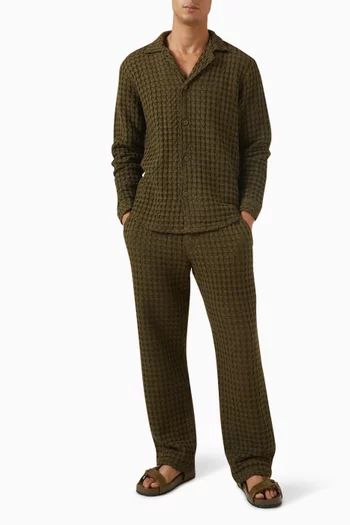 قميص تيرتل بياقة بنمط كوبي بنسيج وافل