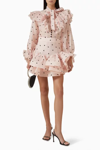 Crush Embroidered Blouse in Linen Blend