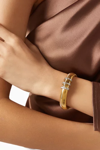 سوار بيس تريو بتصميم سلسلة بشكل أفعى نحاس مطلي ذهب