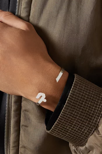 Arabic Letter 'Jeem' Cuff in Sterling Silver