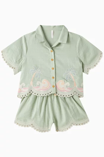 Tallow Embroidery Shirt in Cotton
