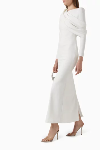 Riva Draped Maxi Dress in Lycra Crepe