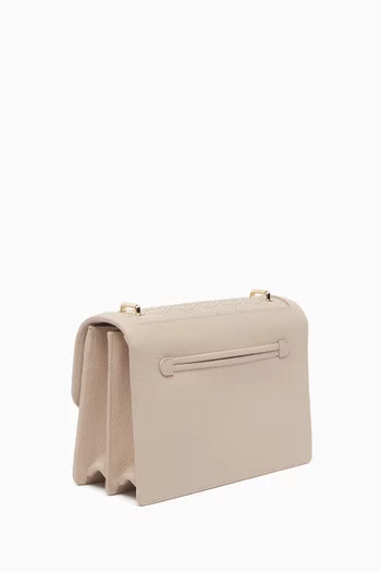Ladies First 24 Embroidered Shoulder Bag in Armure Leather