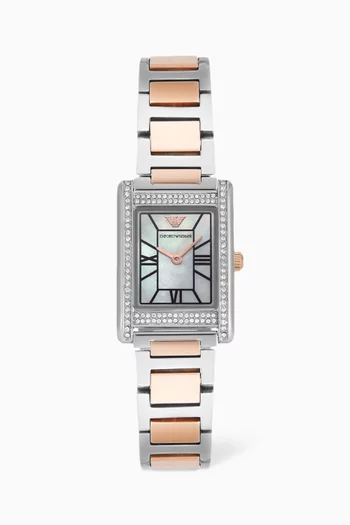 Genni Quartz Stainless Steel Watch, 22 x 32mm