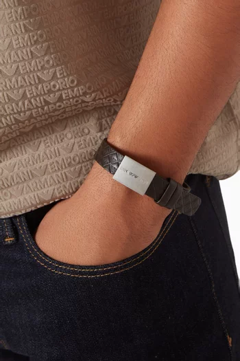 Logo Strap Bracelet in Leather