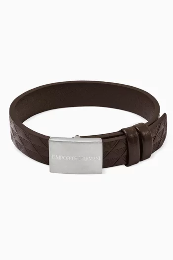 Logo Strap Bracelet in Leather