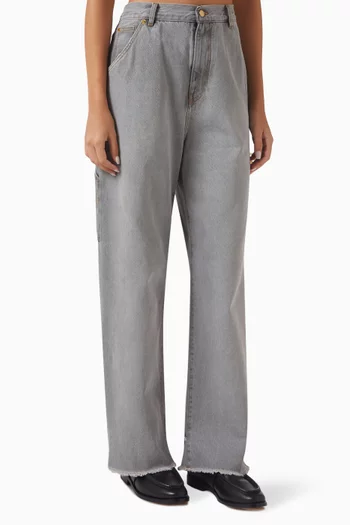 Lisa Chain-embellished Carpenter Jeans in Cotton-denim