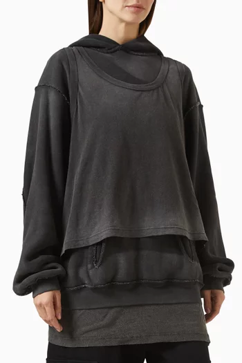 Oversized Triple Layer Hoodie in Cotton