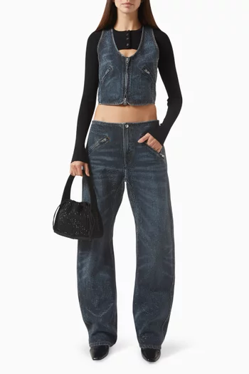 Crystal-hotfix Jeans in Denim