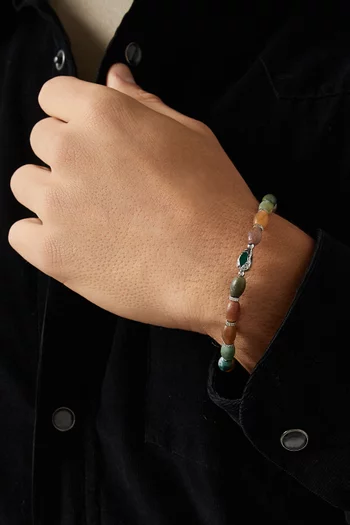 Viper Indian Jasper Bracelet in Rhodium-plated Sterling Silver