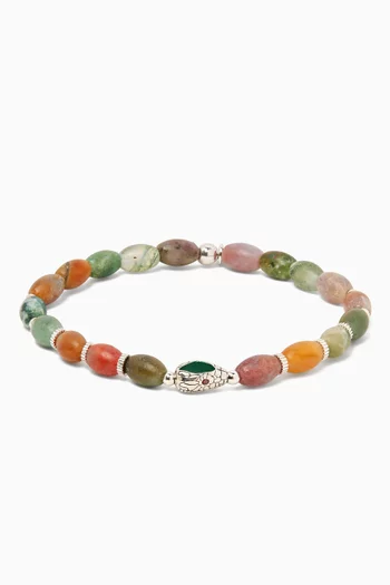 Viper Indian Jasper Bracelet in Rhodium-plated Sterling Silver