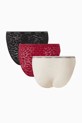 Bikini Briefs in Lace, Set of 3