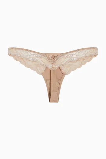 سروال تحتي ثونغ سي كيه انستنكت دانتيل شفاف ومايكروفايبر