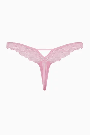 CK Instinct Thong in Sheer Lace & Microfibre