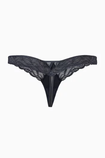 CK Instinct Thong in Sheer Lace & Microfibre