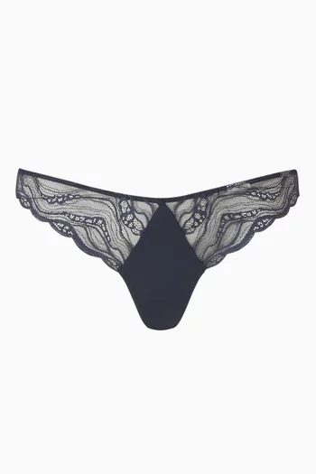 CK Instinct Thong in Sheer Lace & Microfibre