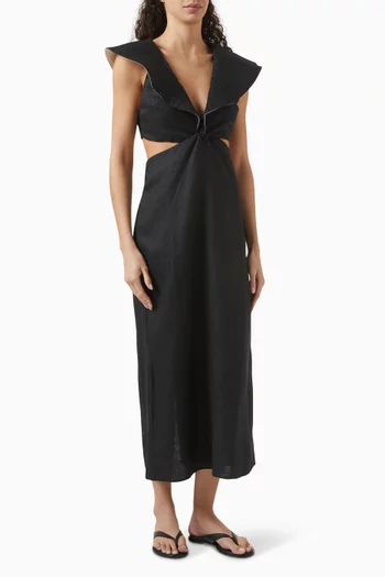 Quetzal Midi Dress in Linen