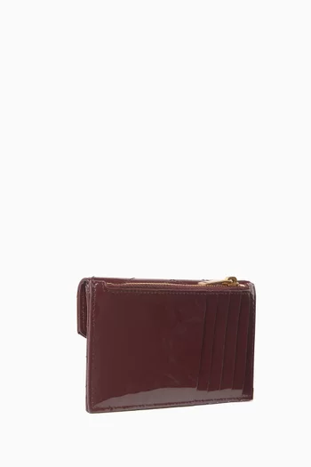 Cassandre Matelassé Fragments Flap Card Case in Patent Leather