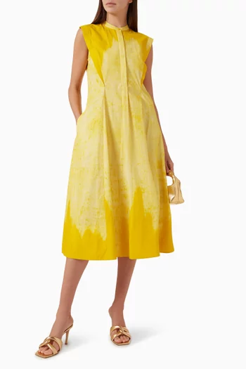 Block Print Midi Dress in Cotton