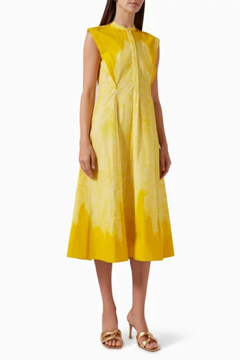 Block Print Midi Dress in Cotton