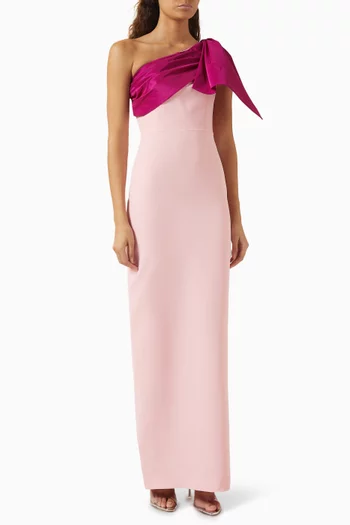 One-shoulder Gown in Crepe